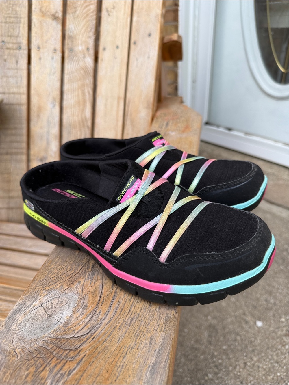 Skechers Womens Air Streamer Memory Foam Slip On Athletic Shoes Mules size 8 - Picture 6 of 10
